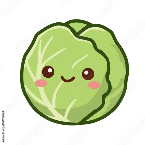 Cute Cabbage Kawaii Character