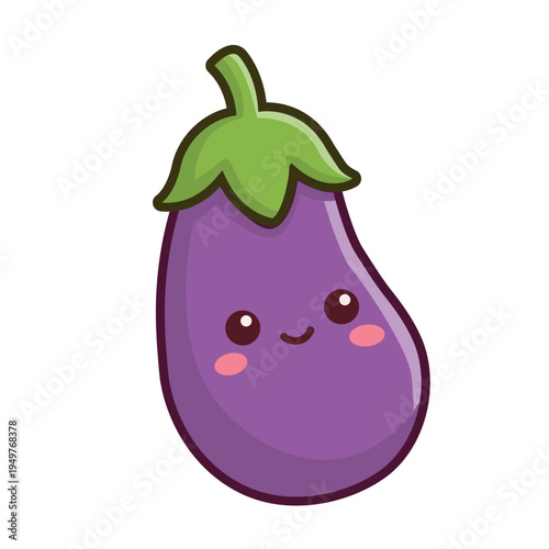 Cute Kawaii Eggplant Character