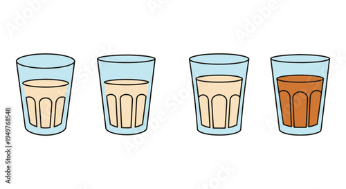 Almond Milk Glass Line art modern abstract concept illustration