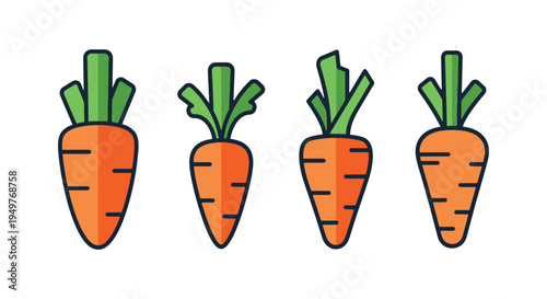 Baby Carrots Line art vector modern abstract vibrant color