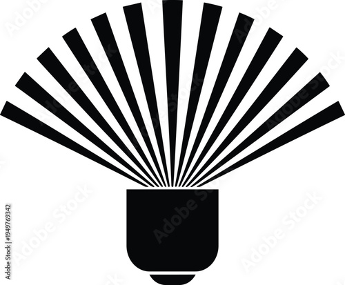 Decorative aroma diffuser with fragrance spray burst silhouette, air freshener icon, perfume mist concept, home scent device vector illustration