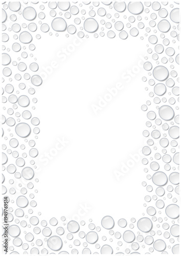 水滴の縦フレーム背景 雫デザイン 縦長テンプレート ベクター