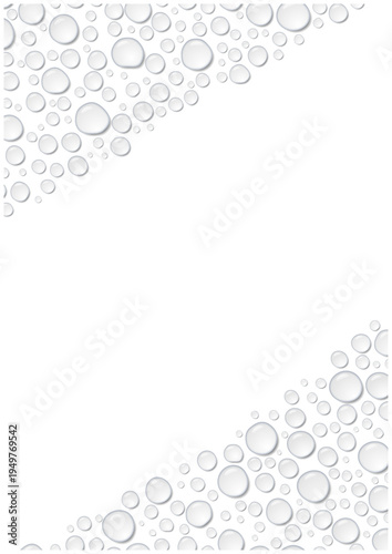 斜めに広がる水滴の縦長背景 雫デザイン コピースペース ベクター