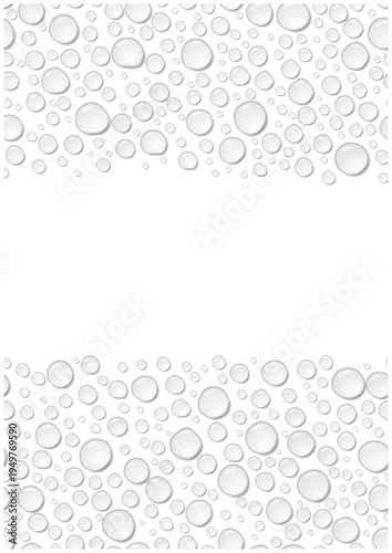 上下に水滴の縦長フレーム背景 雫テンプレート ベクター