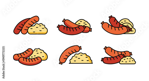 Bangers and Mash Line art minimal creative abstract illustration