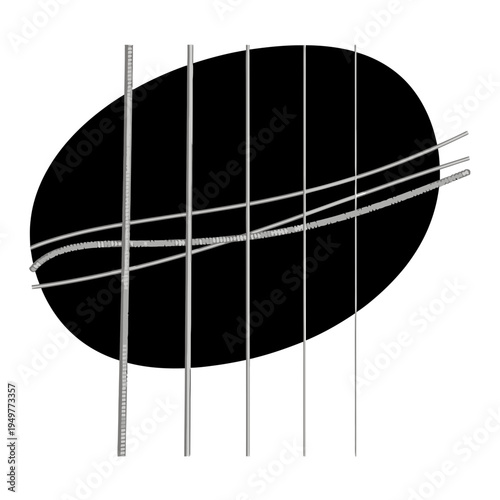 Abstract Acoustic Guitar Strings and Soundhole vector illustration