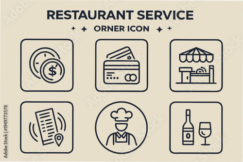 Restaurant service corner set money