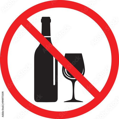 No Alcohol Allowed Sign symbol for use maintain public order and safety  isolated on white background   