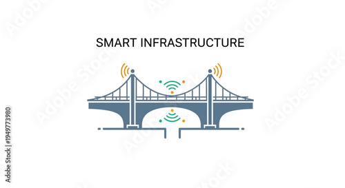Smart Infrastructure Bridge Technology Concept for Modern Transportation