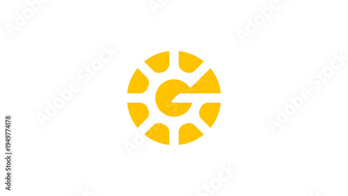 Solar Energy Letter G Logo – Abstract Sun Symbol for Renewable Green Technology Company