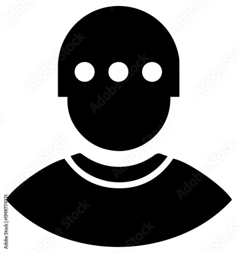 A minimalist vector graphic illustration of a person wearing a ski mask