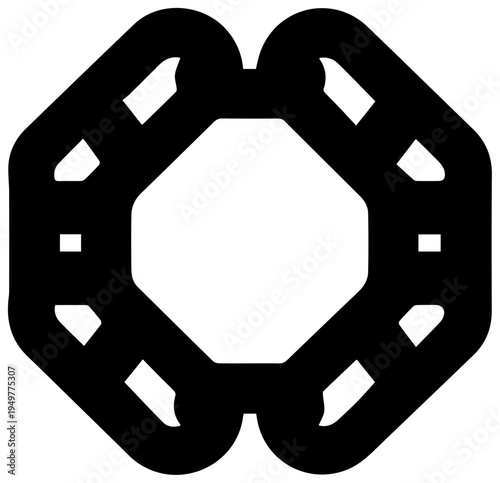 Solid black filled icon representing segregation of duties sod concept with white background for business and technology designs