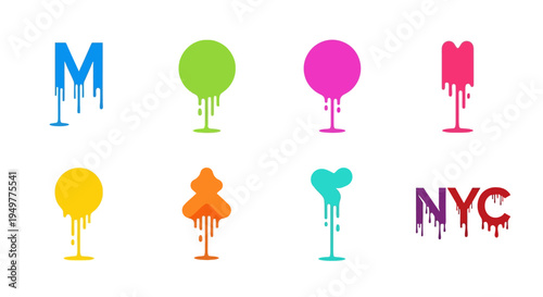 Tableau sur toile CMYK vector icon illustration of fork and spoon food symbol design set with cand