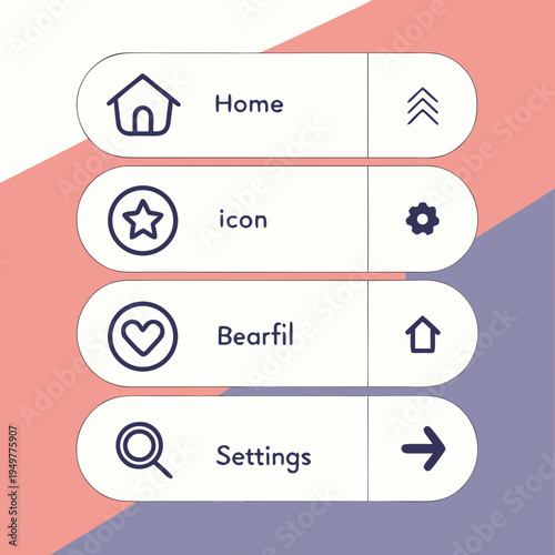 App navigation buttons with home settings home settings interface user interface app mobile menu