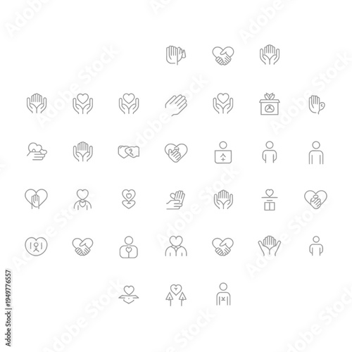 Set of social media and network icons for web design