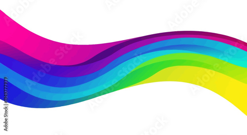Abstract colorful rainbow wave background with flowing curved lines and vibrant gradient texture