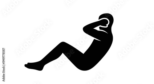 Person doing sit up exercise.