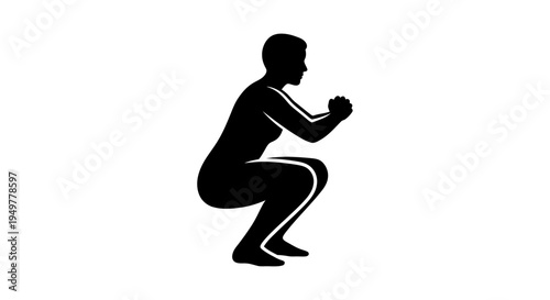 Man doing squat exercise motion.