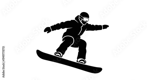 Snowboarder in mid air trick.