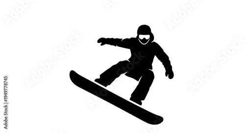 Snowboarder in mid air trick.