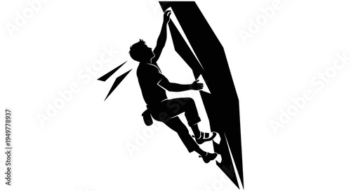 Person climbing a steep rock face.