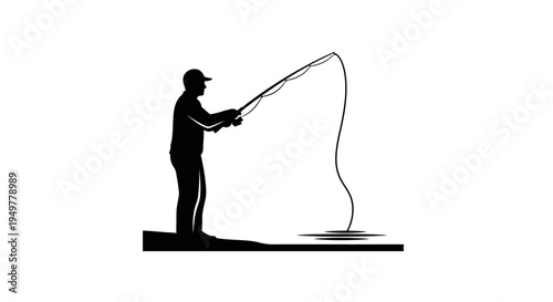 Man fishing with a rod outdoors.