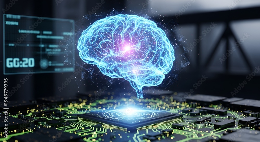 Obraz premium Symbolizing Artificial Intelligence and Technology