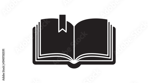 An open book with a bookmark sits on a surface in a quiet environment.