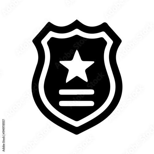 Police Badge Icon Silhouette