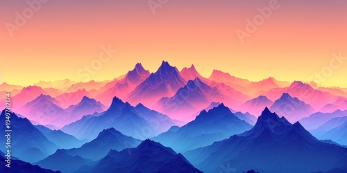 Majestic Mountain Peaks at Sunset