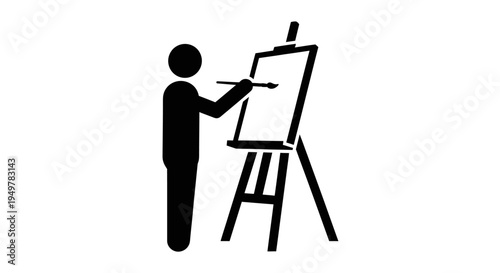 Person painting on an easel.