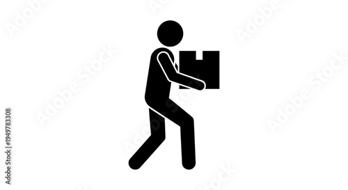 Person carrying a large box.