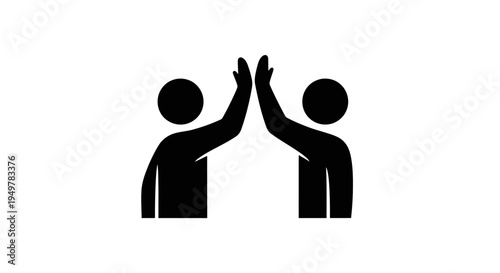 Two people high five each other.