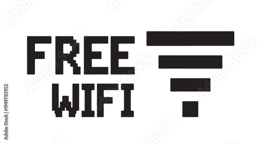A sign displays the words 'FREE WIFI' with a symbol next to it.