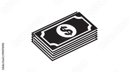 A stack of money bills with a dollar sign on top is placed on a surface.