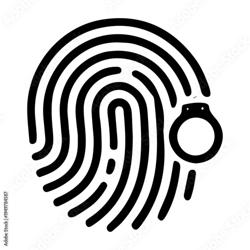 Fingerprint and Handcuffs Icon