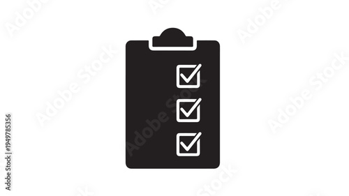 Wallpaper Mural A simple black clipboard with three checked boxes on a white background Torontodigital.ca