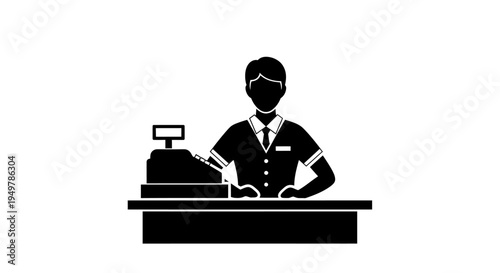 Man standing behind the counter.