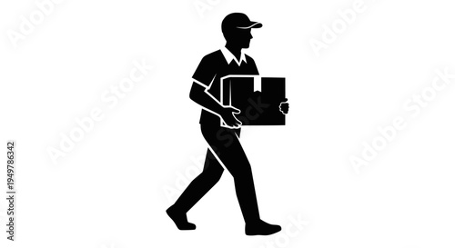 Man carrying a large box package.