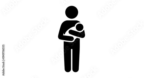 Man holding a baby close.