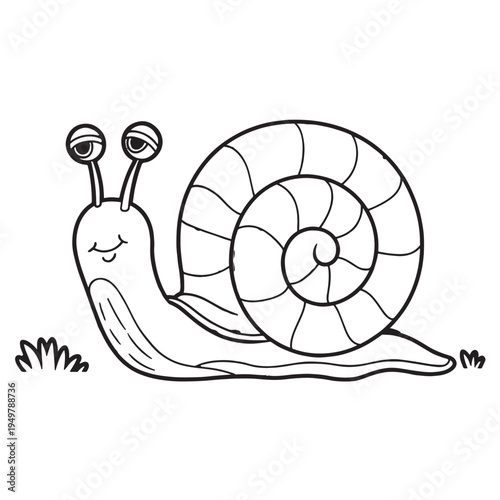 Snail's Journey: A simple yet charming illustration of a snail peacefully making its way, embodying the essence of patience and the beauty of slow progress.