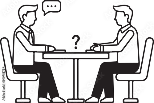 Two professionals engaged in a thoughtful conversation over a meeting table
