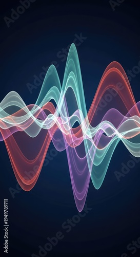 Dynamic visual of overlapping energy waves creating abstract harmonious patterns. Digital rendering illustrating vibrational fields, Resonant, subtle, field