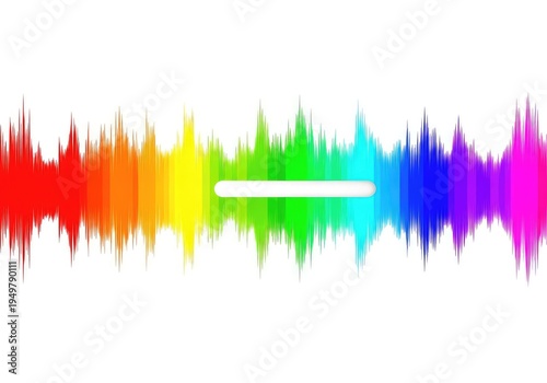 Abstract visual of a vibrant, continuous color spectrum showing a distinct void or gap in the central frequency band, symbolizing analysis and absence, empty, band, energy