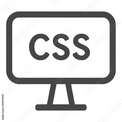 Computer With CSS Letters Vector Icon
