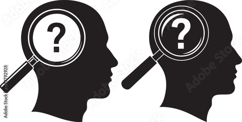 Man head silhouette with question mark icon