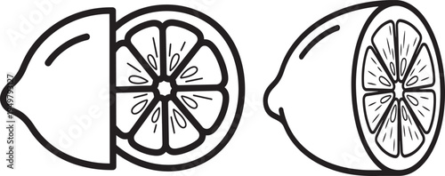 Two lemons icon silhouette illustration on white background