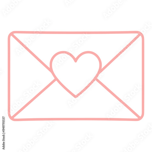 Open Envelope With Heart Outline UI Icon
