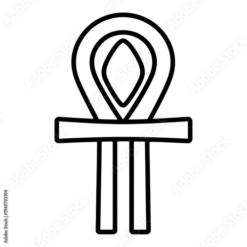 Outline Ankh Symbol Line Icon
