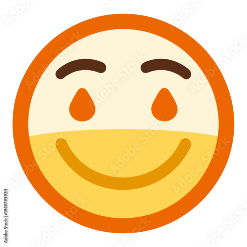 Orange Shy Smiling Face Emoji UI Icon